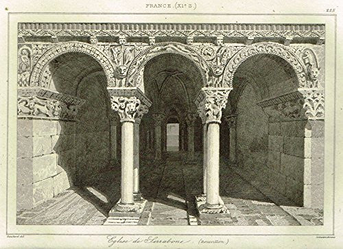 Bas's France Encyclopedique - "EGLISE DE SARABONE" - Steel Engraving - 1841