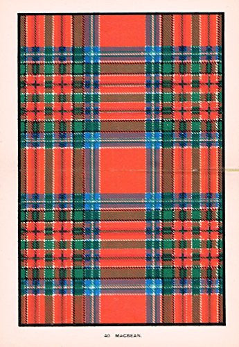 Johnston's Scottish Tartans - "MACBEAN" - Chromolithograph - c1899