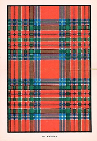Johnston's Scottish Tartans - "MACBEAN" - Chromolithograph - c1899