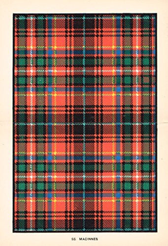 Johnston's Scottish Tartans - "MACINNES" - Chromolithograph - c1899