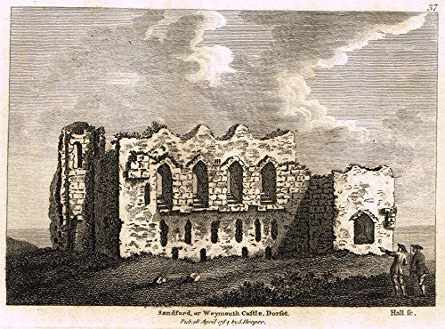 Grose's Antiquities of England - "SANDFORD OR WEYMOUTH CASTLE, DORSET" - Copper Engraving - c1885