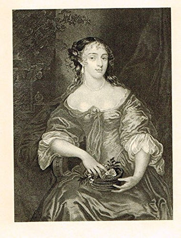 Memoires of the Court of England - ELIZABETH, LADY DENHAM - Photo-Etching - 1843