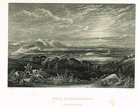 Scotish Robert Burns Topographicals - "FIELD OF BANNOCKBURN" - Steel Engraving - 1868