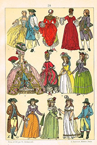 Hottenroth's Le Costume - "AT THE DANCE" - Chromolithograph - 1890