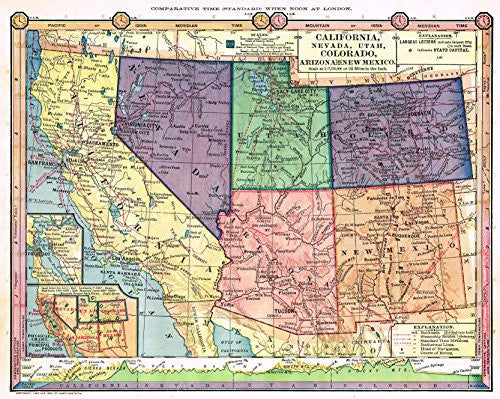 Barnes's - "CALIFORNIA, NEVADA, UTAH, COLORADO, ARIZONA & NEW MEXICO" -1875
