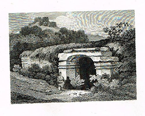 Miniature Topographical Views - "LANCASTOR CASTLE, CORNWALL" - Copper Engraving - 1808