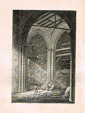 Miniature Topographical Views - "LATTUM PRIORY, ESSEX" - Copper Engraving - 1808
