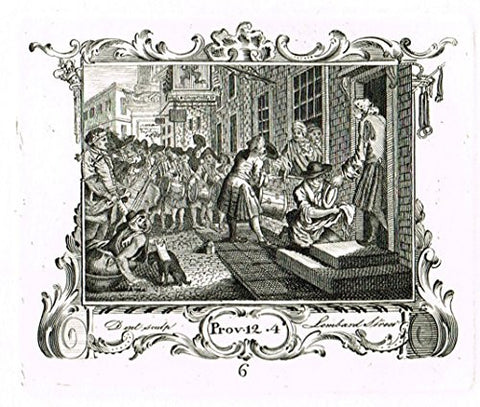 Hogarth's Illustrated - "INDUSTRIOUS PRENTICE - MASTER'S FAVORITE" - Engraving - 1799
