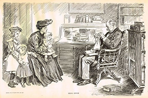 The Gibson Book - "LEGAL ADVICE" - Lithograph - 1907