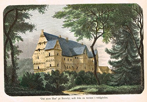 Foreign Buildings - DET STORE HUS PA BORREBY - Hand-Colored Engraving - c1890