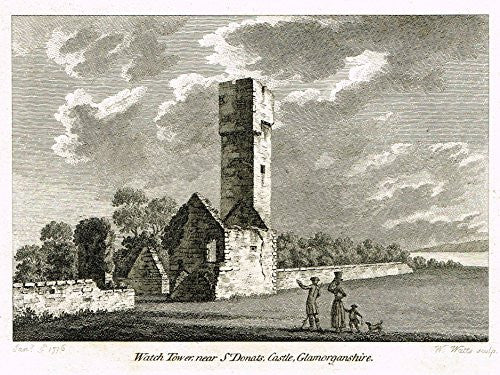 British Ruins - "WATCH TOWER NEAR ST. DONATS, GLAMORGANSHIRE" - Copper Eng. - 1776