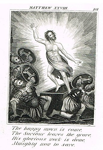 Miller's Scripture History - "JESUS IS RAISED FROM THE DEAD" - Copper Engraving - 1839