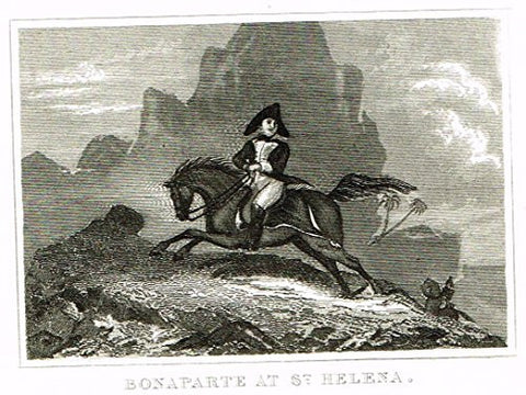 Miniature History of England - BONAPARTE AT ST. HELENA - Copper Engraving - 1812