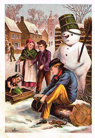 McLoughlin's Playtime Stories - THE SNOW MAN - Chromolithograph - 1890