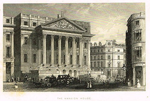 Tallis's London - "THE MANSION HOUSE" - Steel Engraving - 1851