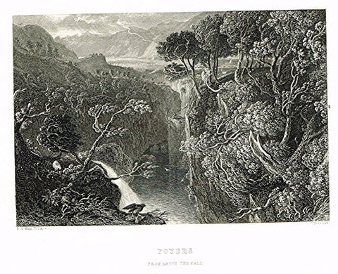 Scotish Robert Burns Topographicals - "FOYERS - ABOVE THE FALL" - Steel Engraving - 1875