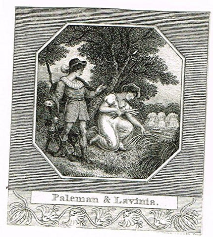 Miniature Print - PALEMAN & LAVINIA - Steel Engraving - c1850