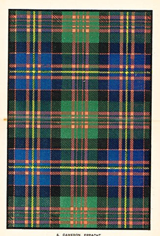 Johnston's Scottish Tartans - "CAMERON, ERRACHT" - Chromolithograph - c1899
