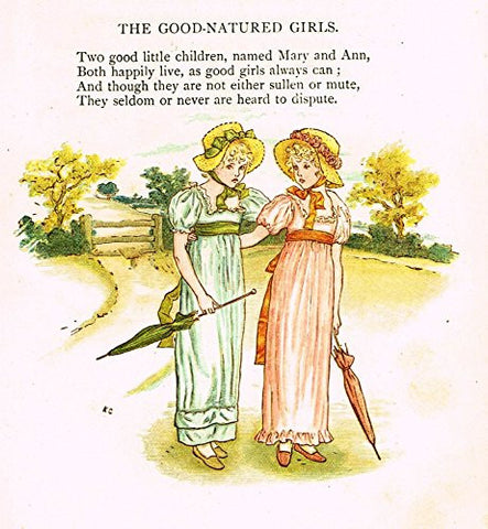 Kate Greenaway's Little Ann - THE GOOD NATURED GIRLS - Chromolithograph - 1883
