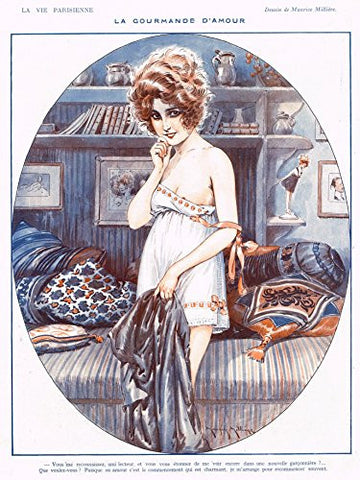 La Vie Parisienne Page - "LA GOURMANDE D'AMOUR" - Lithograph - 1921