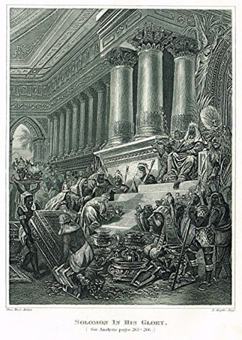 Miscellaneous Religious Print - "SOLOMON IN HIS GLORY" - Steel Engraving - c1850