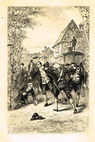 Heneage's Memoirs of England - "MAKING A SUDDEN DASH AT THE MOB" Etching by Marcel -1900