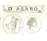 RARE PRINT - SICILIAN COINS by Maier -1697- D ASARO - Copper Engraving