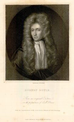 ROBERT BOYLE   from "Gallery of Portraits" - 1833 - Antique Print
