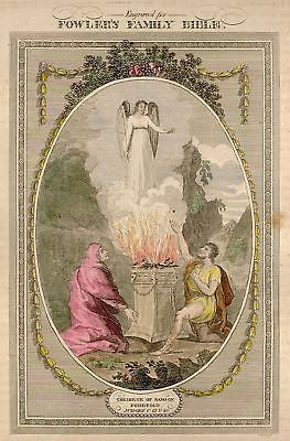 "BIRTH OF SAMSON" by Fowler - Hand Colored - 1807
