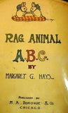 "Rag Animals A.B.C."  by Hays - 1913 - "TEDDY BEAR" - Sandtique-Rare-Prints and Maps
