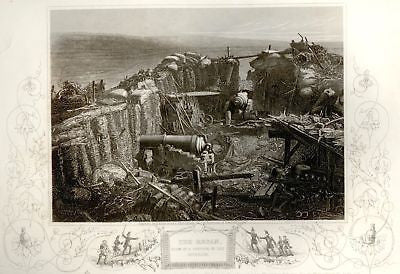 England's Battles by Williams -1860- THE REDAN - Antique Steel Engraving