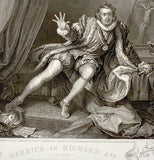 Shakespeare by Hogarth - c1860 - GARRICK AS RICHARD 3rd - Engraving