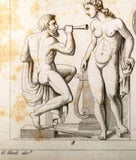 Iconographic by Heck -1851- "GREEK BLOWS HIS HORN" - Antique Print