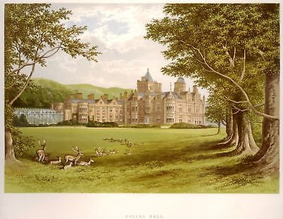 Morris's Seats, British Castles - 1866 - HOLKER HALL - Chromolithograph