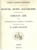 Antique Litho Print - GREEK STATUES by Millingen -1822- VENUS HEAD