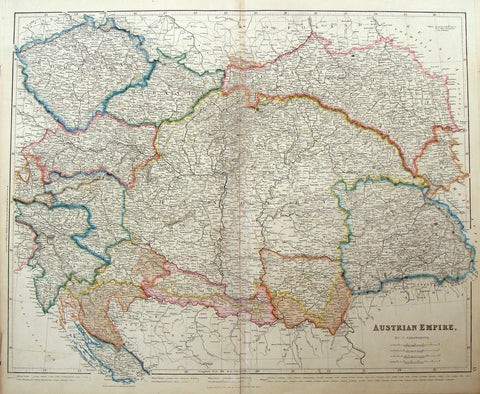 Antique Map by Arrowsmith - "AUSTRIAN EMPIRE" - Coloured - 1842
