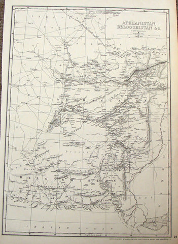 Antique Map by E. Weller - "AFGHANISTAN, BELOOCHISTRN & C." - Coloured - 1862