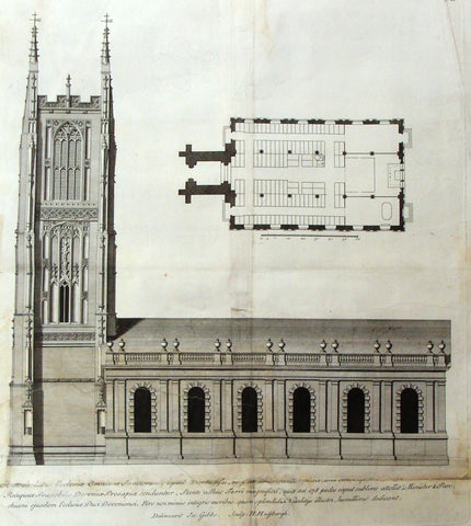 Gibbs's Architecture - "ECCLESIAE OMNIMUM SANCTORUM" - Copper Engraving - 1739