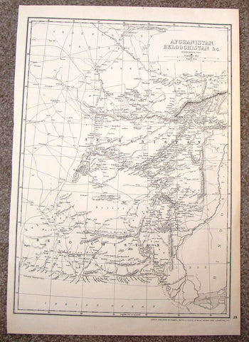 Antique Map - "AFGHANISTAN, BELOOCHISTAN & CO." by Weller - Steel Engraving - 1862