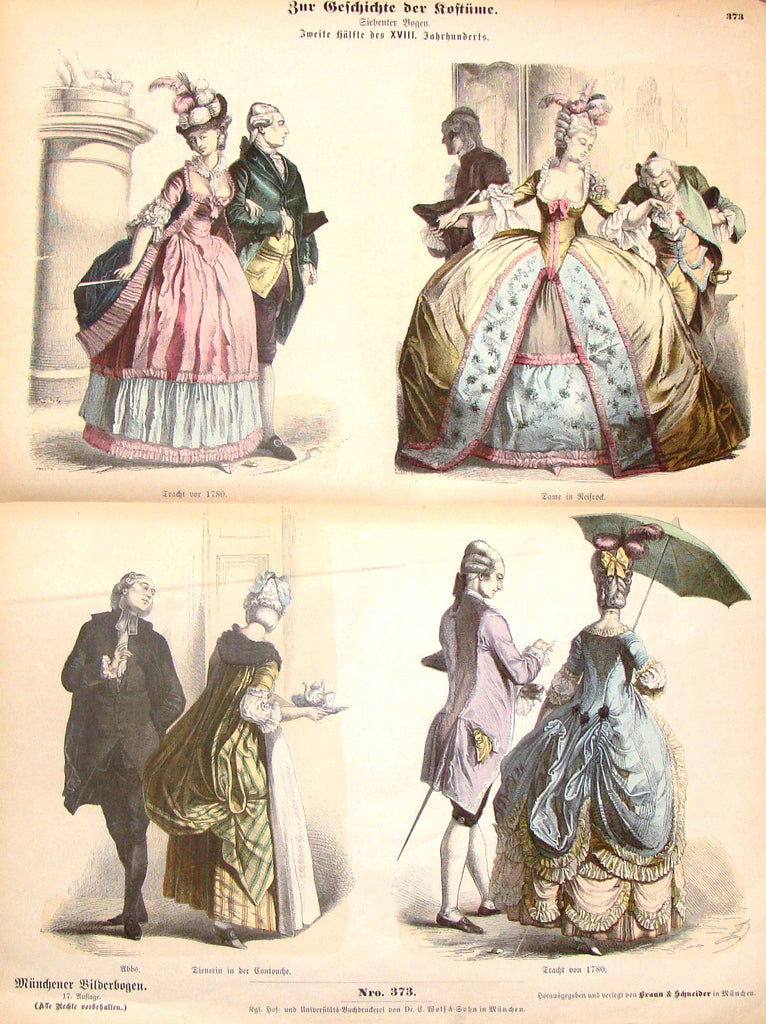 Braun & Schneider's Costumes - "SWITZERLAND  (Number 373)" - Chromo Lithograph - 1861