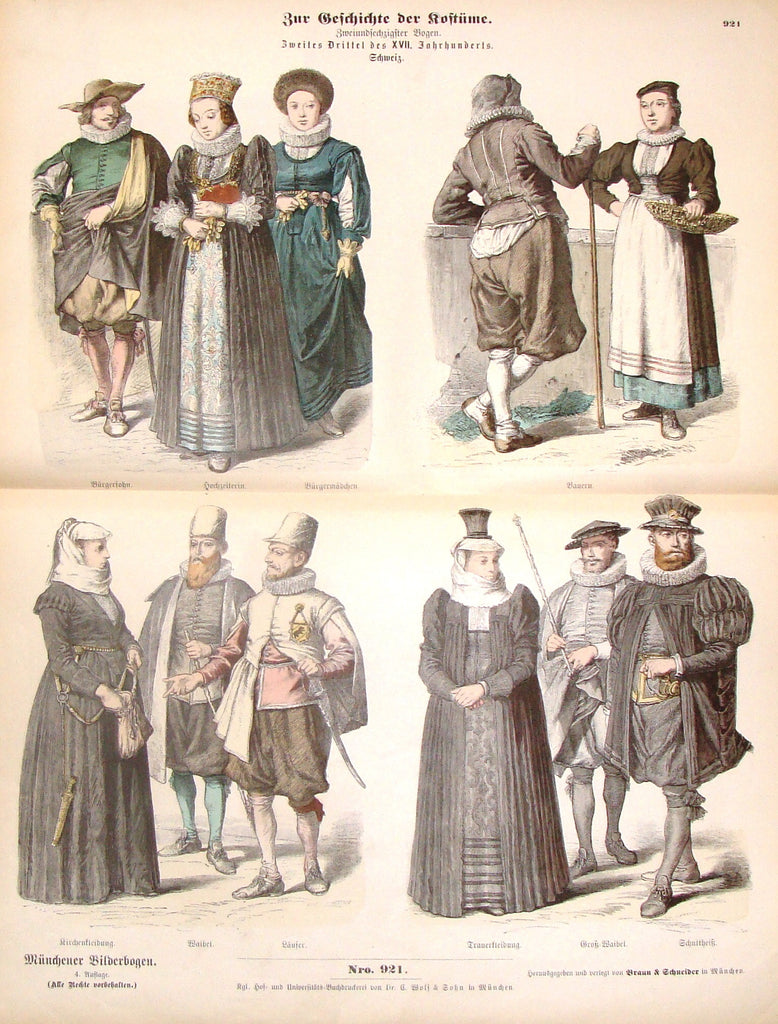 Braun & Schneider's Costumes - "Number 921" - Chromo Lithograph - 1861
