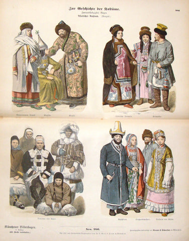 Braun & Schneider's Costumes - "RUSSIA (Number 986)" - Chromo Lithograph - 186101