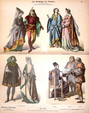 Braun & Schneider's Costumes - "JAHRHUNDERIS (Number 437)" - Chromo Lithograph - 1861