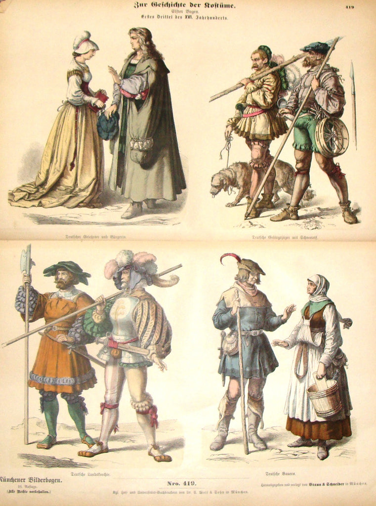 Braun & Schneider's Costumes - "JAHRHUNDERIS (Number 419)" - Chromo Lithograph - 1861