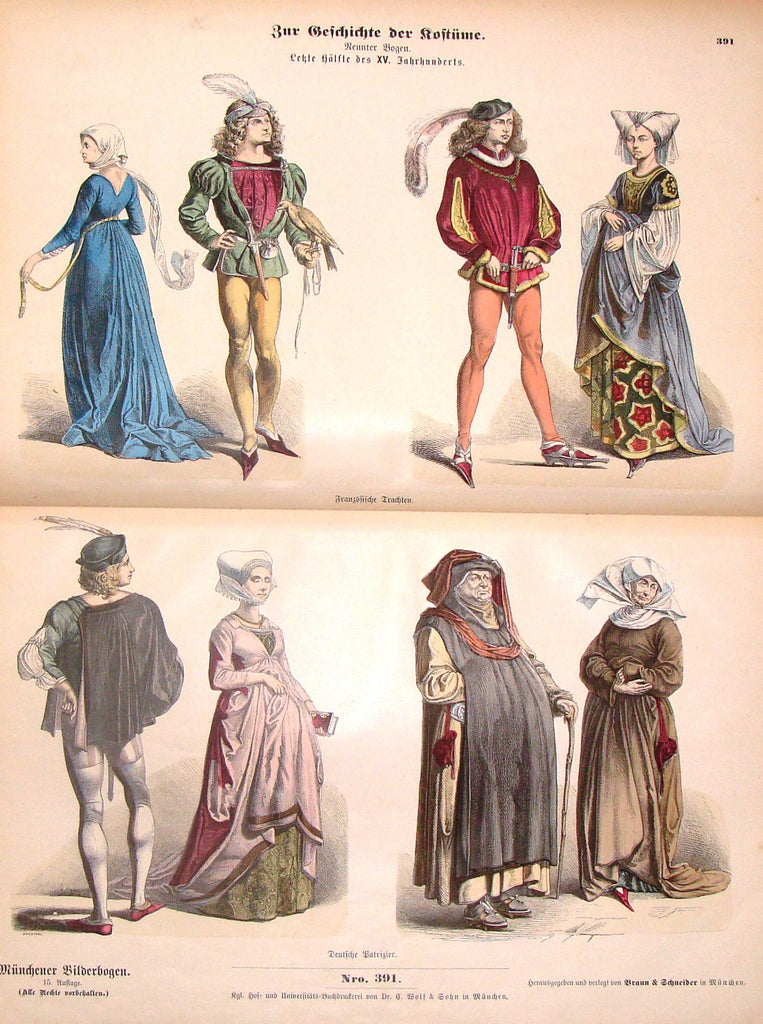 Braun & Schneider's Costumes - "JAHRHUNDERIS (Number 391)" - Chromo Lithograph - 1861