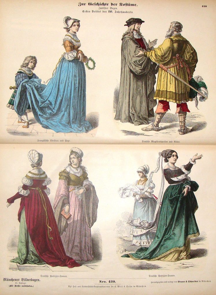 Braun & Schneider's Costumes - "JAHRHUNDERIS (Number 420)" - Chromo Lithograph - 1861