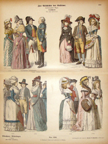 Braun & Schneider's Costumes - "GERMANY (Number 1203)" - Chromo Lithograph - 1861