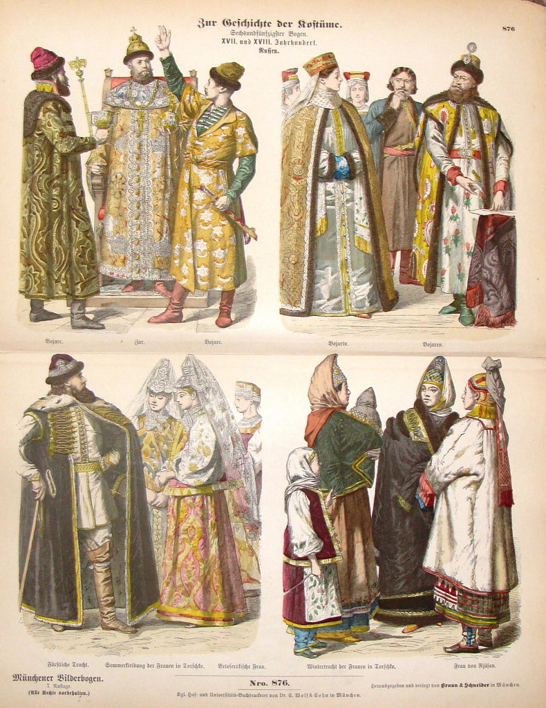 Braun & Schneider's Costumes - "JAHRHUNDERT (Number 876)" - Chromo Lithograph - 1861