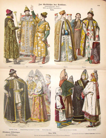 Braun & Schneider's Costumes - "JAHRHUNDERT (Number 876)" - Chromo Lithograph - 1861