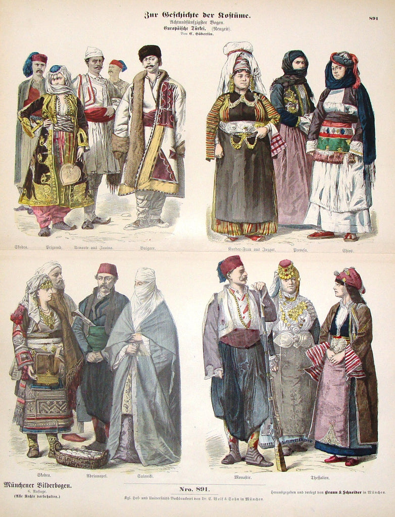 Braun & Schneider's Costumes - EUROPEAN TURKISH (Number 891) - Chrom –  Sandtique-Rare-Prints and Maps